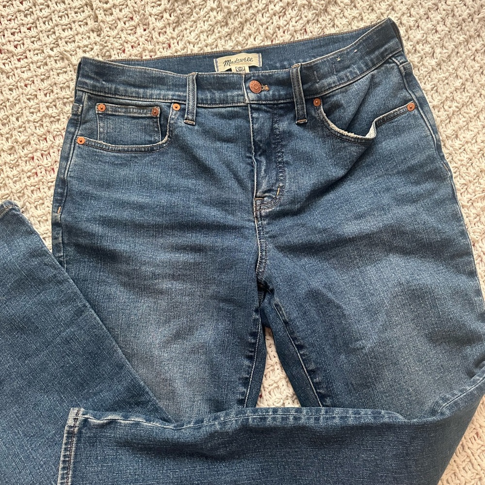 Madewell Straight Leg Denim Jeans in Classic Blue
